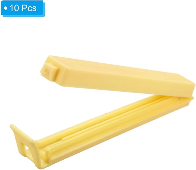 PATIKIL Sealing Clips 4.3 Inch, 10 Pack Reusable Plastic Bag Clip Clamp Sealer for Food Storage Snack Bag Home Kitchen, Yellow