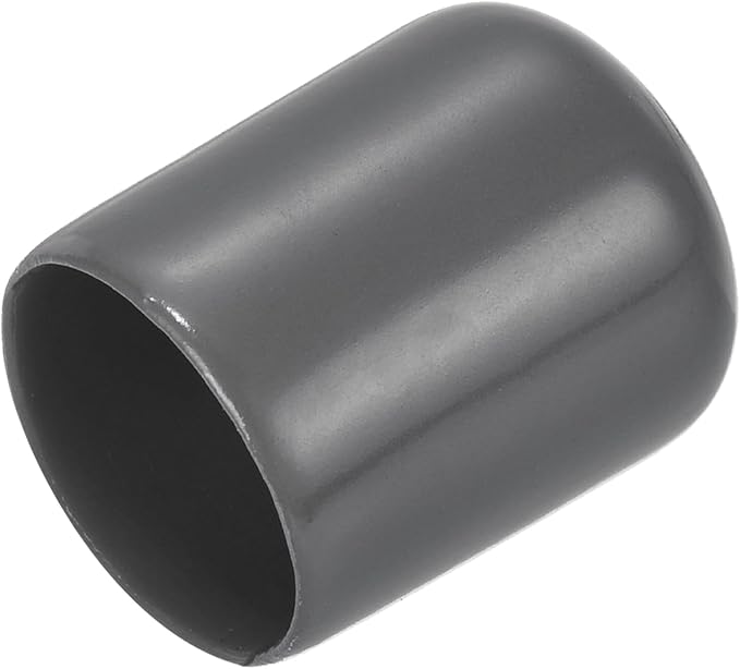 uxcell 20pcs Rubber End Caps 16mm ID Vinyl PVC Round Tube Bolt Cap Cover Screw Thread Protectors Dark Grey