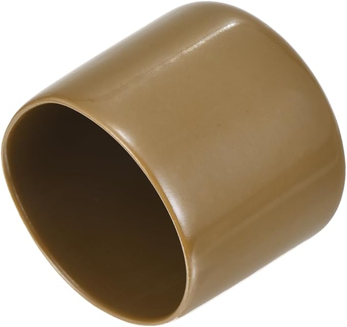 uxcell 20pcs Rubber End Caps 36mm ID Vinyl PVC Round Tube Bolt Cap Cover Screw Thread Protectors Light Brown