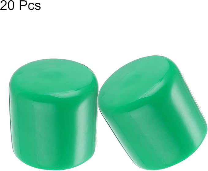 uxcell 20pcs Rubber End Caps 33mm(1 5/16") ID Vinyl PVC Round Tube Bolt Cap Cover Screw Thread Protectors Dark Green
