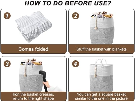 Woven Laundry Basket for Clothes, 100 L Large Rectangle Laundry Hampers with Beads Tassel, Nursery Storage Basket for Toys, Tall Dirty Clothes Hamper for Bedroom Aesthetic, Laundry Room Organization