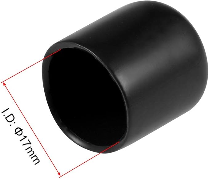 uxcell 20pcs Rubber End Caps 17mm ID Vinyl Round Tube Bolt Cap Cover Thread Protectors Black