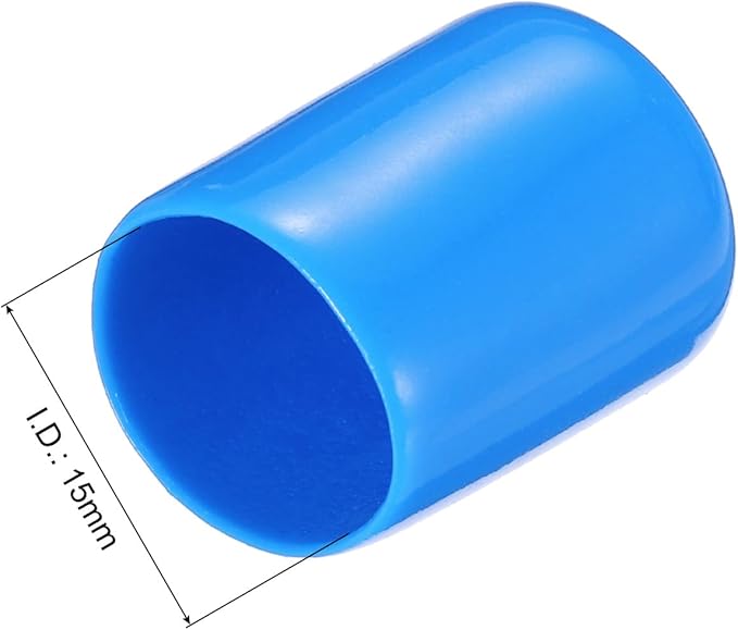 uxcell 20pcs Rubber End Caps 15mm(9/16") ID Vinyl PVC Round Tube Bolt Cap Cover Screw Thread Protectors,Light Blue
