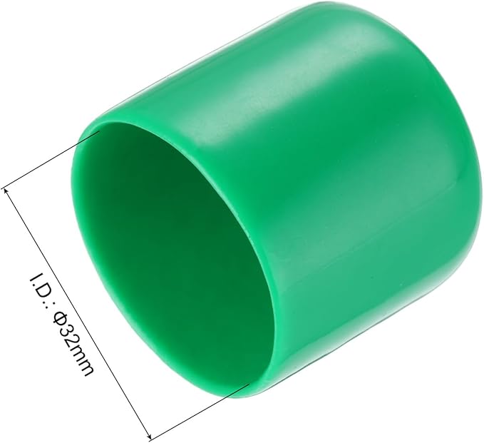 uxcell 20pcs Rubber End Caps 32mm(1 1/4") ID Vinyl PVC Round Tube Bolt Cap Cover Screw Thread Protectors Dark Green