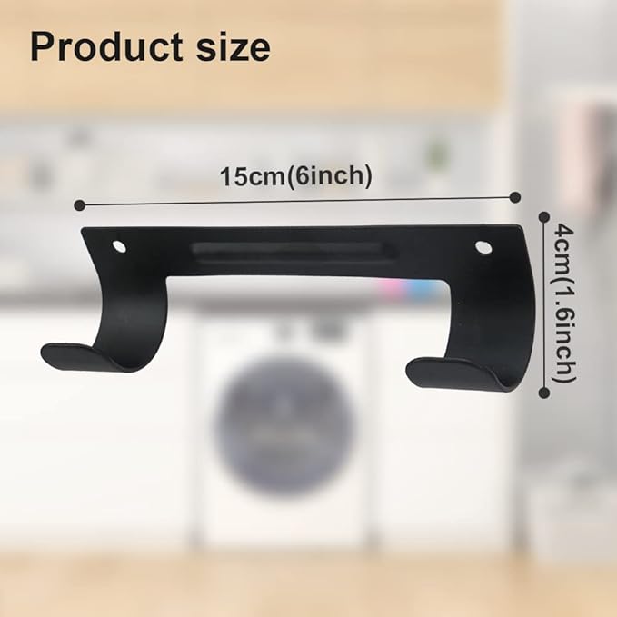 Ironing Board Hanger Wall Mount Ironing Board Holder Organizer Wall Rack for Laundry Rooms Storage Rack Hanging Shelf Hanger (Black-2 PCS)