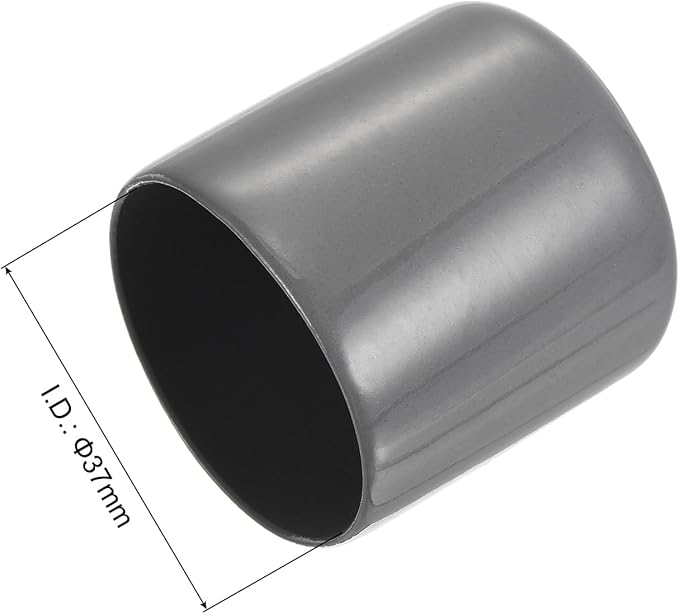 uxcell 20pcs Rubber End Caps 37mm ID Vinyl Cap Cover Screw Protectors Dark Grey