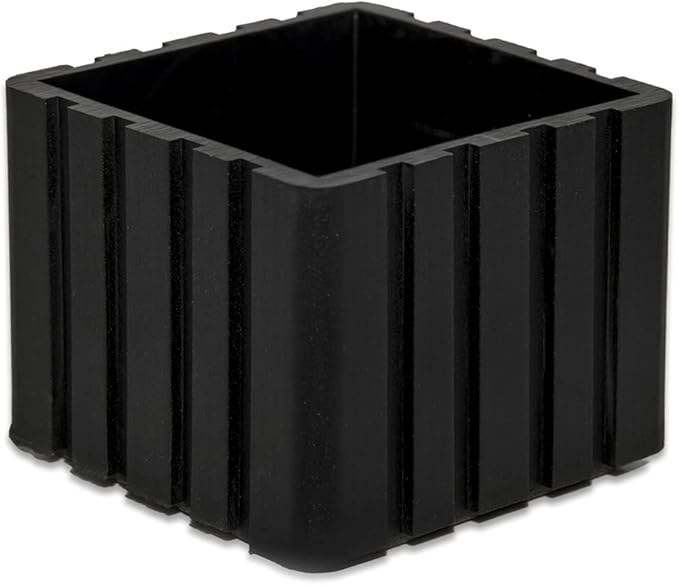 Flyshop Anti-Skid Non-Marking Synthetic Rubber Patio Chair Table Leg Caps Square Furniture Covers 20pcs, Black, 40 mm x 40 mm, 1-9/16" x 1-9/16"
