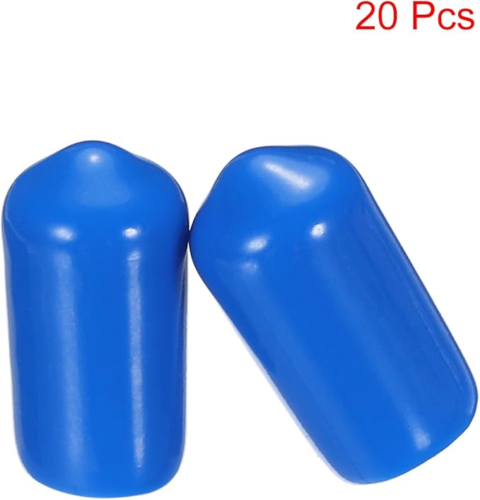 uxcell 20pcs Rubber End Caps 7.5mm ID Vinyl PVC Round Tube Bolt Cap Cover Screw Thread Protectors Blue
