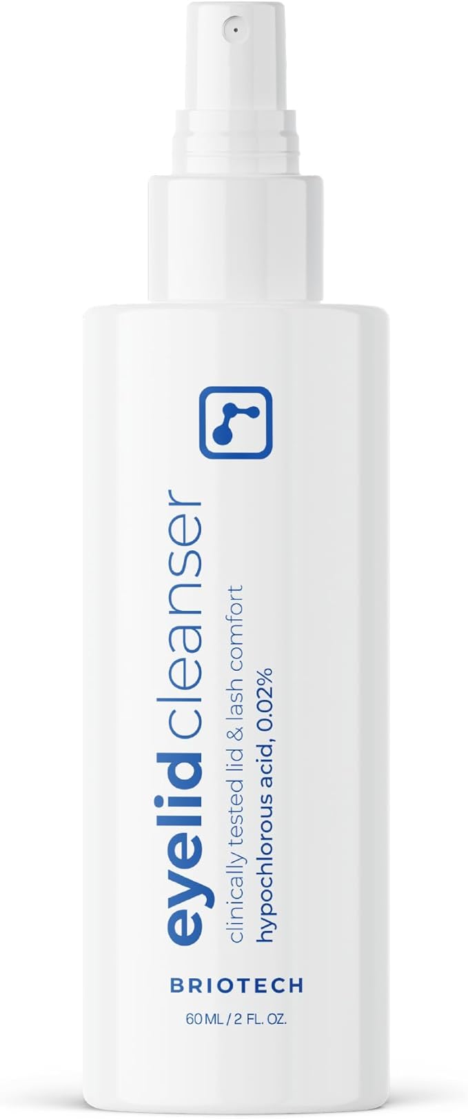 BRIOTECH Eyelid Cleanser, Hypochlorous Acid Spray, Lid & Eyelash Cleanser, Soothe Sensitivities, Calm Redness & Bumps, Support Against Irritation, Vegan, Travel Size 2 Fl oz (1 Pack)