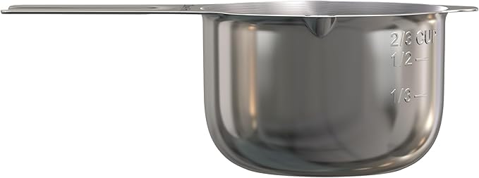 Color Up ⅔ Cup Measuring Cup (160 ml) – Premium Chrome Stainless Steel, Accurate for Wet & Dry Ingredients, Embossed Markings, Easy-Pour Spouts, Dishwasher-Safe, Kitchen Essential