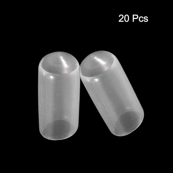 uxcell 20pcs Rubber End Caps 7mm ID Vinyl PVC Round Tube Bolt Cap Cover Screw Thread Protectors Clear