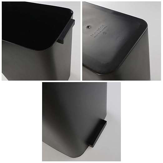 3-Pack Black 4.5 Gallon Plastic Trash Can Wastebasket, Garbage Container Bin