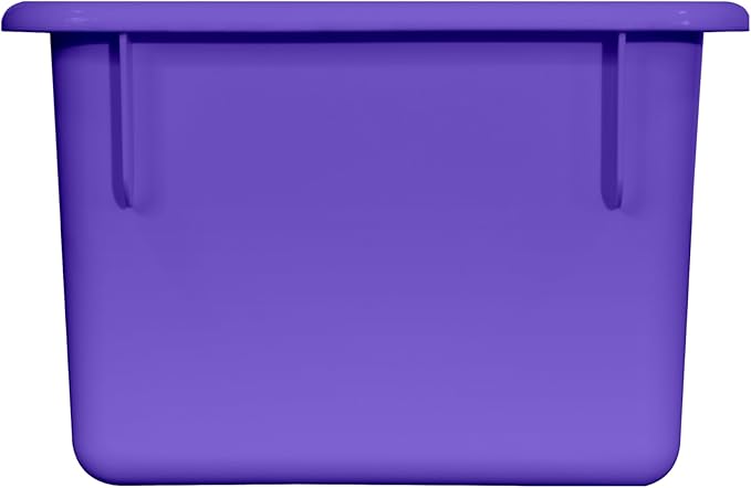 Wood Designs Cubby Storage Bin, Heavy Duty Plastic Containers for Kids Purple Cubby Tray Set of 10