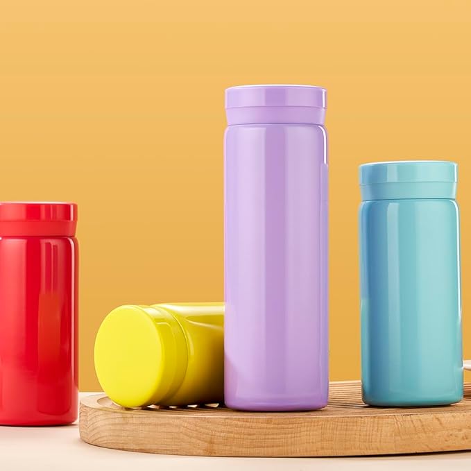10oz Mini Water Bottle Stainless Steel Thermos Small Flask - Insulated Vacuum, Leak Proof, Keeps Drinks Hot/Cold - Ideal for Coffee, Tea, Water-6PC