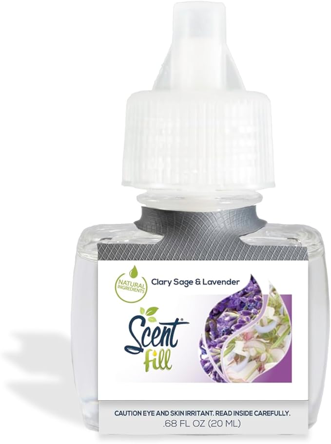 Scent Fill Clary Sage & Lavender Blend Plug in Air Freshener, 4 Scented Oil Refills