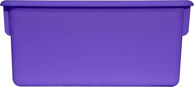 Wood Designs Cubby Storage Bin, Heavy Duty Plastic Containers for Kids Purple Cubby Tray Set of 20