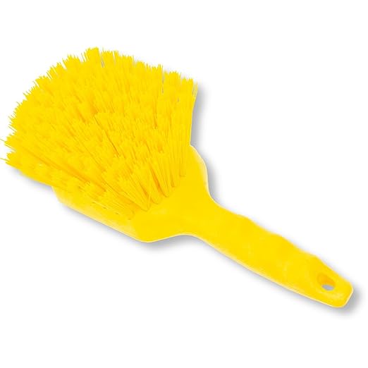 SPARTA 40541EC04 Plastic Scrub Brush, Utility Brush, Kitchen Brush With Hanging Hole For Cleaning, 8 Inches, Yellow