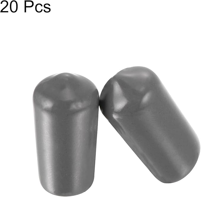 uxcell 20pcs Rubber End Caps 11mm ID Vinyl PVC Round Tube Bolt Cap Cover Screw Thread Protectors Dark Grey
