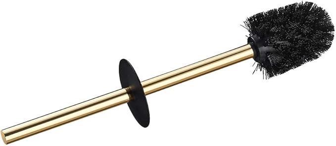 BGL Toilet Brush Holder Gold, Stainless Steel 304 Gold Round Freestanding Toilet Bowl Brush and Holder for Bathroom