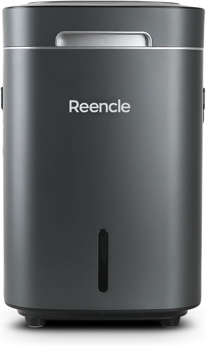 Reencle Prime Electric Composter - 14L Kitchen Composter, Decomposes Up to 2.2 lbs Food Waste Daily, Odorless Indoor Composting with Whisper-Quiet Technology & Rapid Decomposition (Silver)