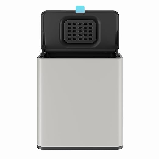 Stainless Steel Hanging Trash Can with Lid and Inner Bucket, 2 Gallon Kitchen Compost Bin for Counter Top, Under Sink or Wall Mount, Small Garbage Can for Cupboard/Bathroom/Bedroom/RV, White