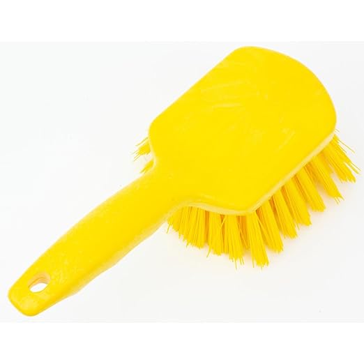 SPARTA 40541EC04 Plastic Scrub Brush, Utility Brush, Kitchen Brush With Hanging Hole For Cleaning, 8 Inches, Yellow, (Pack of 6)
