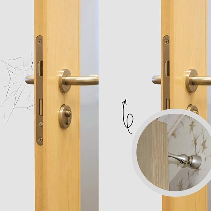 Magnetic Door Stop, Stainless Steel, Magnetic Door Catch, Door Holder, Door Stops, Wall Mounted, Floor Mounted, Door Banging Prevention (Large x 2pack, Satin Nickel)