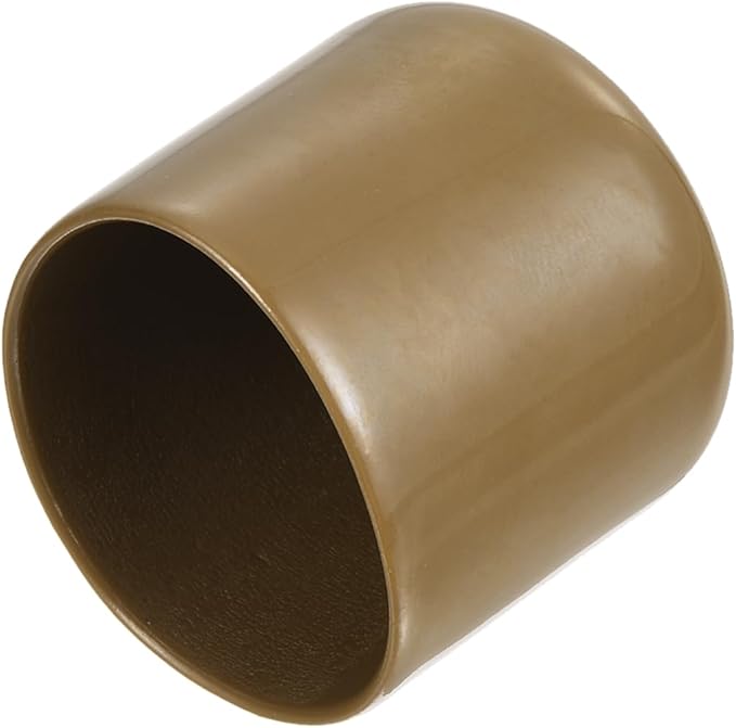 uxcell 20pcs Rubber End Caps 34mm ID Vinyl PVC Round Tube Bolt Cap Cover Screw Thread Protectors Light Brown