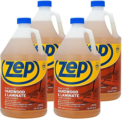 Zep Hardwood & Laminate Floor Cleaner, Brown, 128 fl oz (Pack of 4) (ZUHLF128CT)