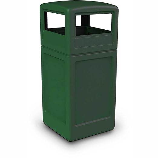 Commercial Zone-73295399 PolyTec 42 Gallon Square Waste Container with Dome Lid Color: Green