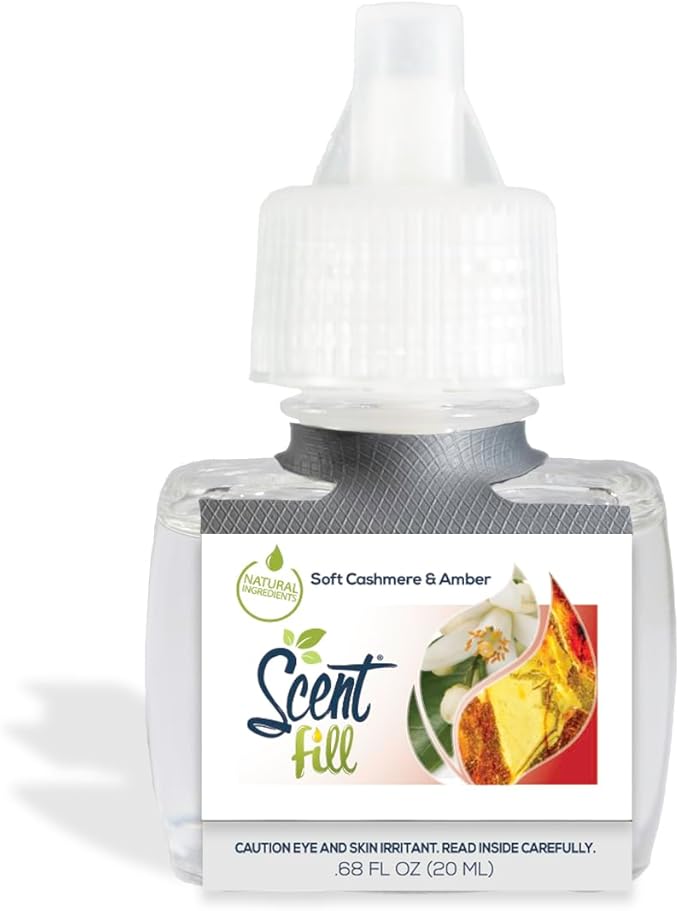 Scent Fill Soft Cashmere & Amber Plug in Air Freshener, 4 Scented Oil Refills