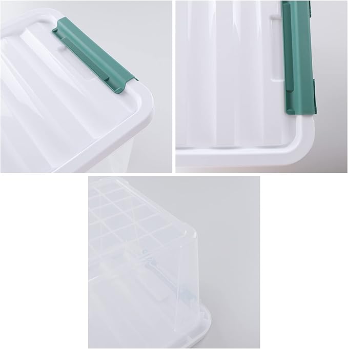 Xyskin 6-Pack 20 Quart Plastic Storage Boxes, Latching Storage Bin Box, Clear
