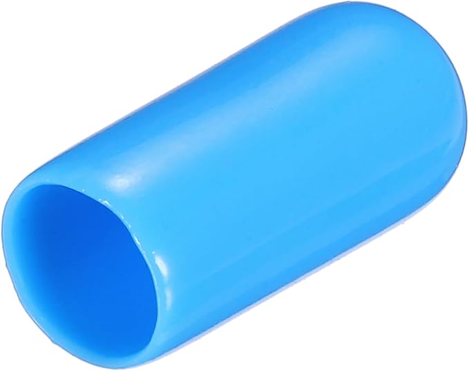 uxcell 20pcs Rubber End Caps 6mm(1/4") ID Vinyl PVC Round Tube Bolt Cap Cover Screw Thread Protectors,Light Blue