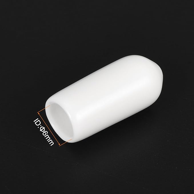 uxcell 20pcs Rubber End Caps 6mm ID Vinyl Round End Cap Cover Screw Thread Protectors White