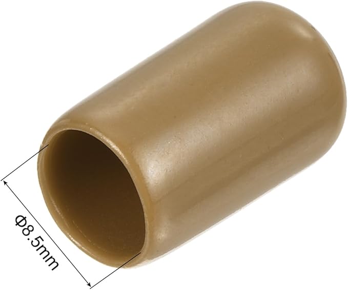 uxcell 20pcs Rubber End Caps 8.5mm ID Vinyl PVC Round Tube Bolt Cap Cover Screw Thread Protectors Light Brown