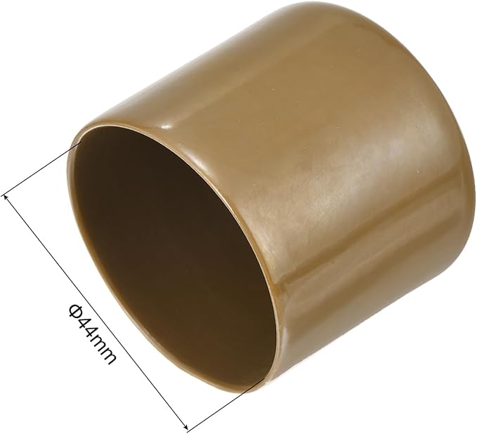uxcell 20pcs Rubber End Caps 44mm(1 3/4") ID Vinyl PVC Round Tube Bolt Cap Cover Screw Thread Protectors Light Brown