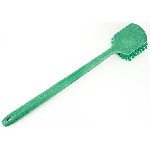 SPARTA 40501EC09 Plastic Large Scrub Brush, Kitchen Brush, Utility Brush With Long Handle For Cleaning, 20 Inches, Green, (Pack of 6)