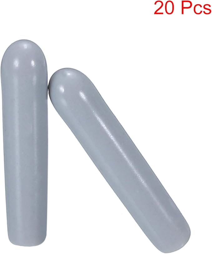 uxcell 20pcs Rubber End Caps 2mm ID Vinyl PVC Round Tube Bolt Cap Cover Screw Thread Protectors Grey