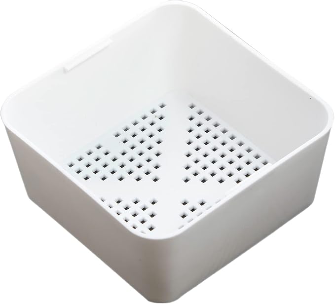 6.5-inch Floor Drain Cover Alternative, Square Sink Drain Basket for Restaurants, Home and More, Commercial Sink Strainer with 0.19-inch Holes, Versatile Plastic Drain Screen Basket
