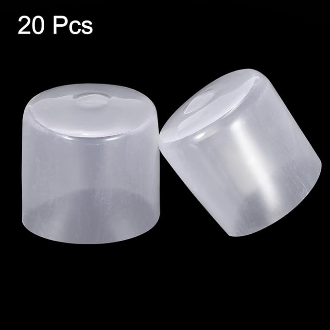 uxcell 20pcs Rubber End Caps 32mm ID Vinyl PVC Round Tube Bolt Cap Cover Screw Thread Protectors Clear