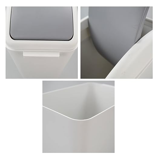 4.5 Gallon Plastic Waste Can, Garbage Can with Swing Lid, Trash Can, 1 Pack (Grey)