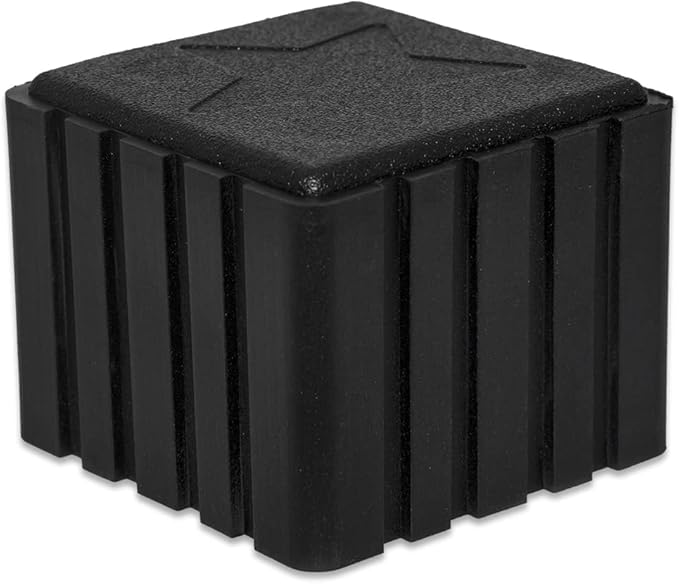 Flyshop Anti-Skid Non-Marking Synthetic Rubber Patio Chair Table Leg Caps Square Furniture Covers 20pcs, Black, 40 mm x 40 mm, 1-9/16" x 1-9/16"