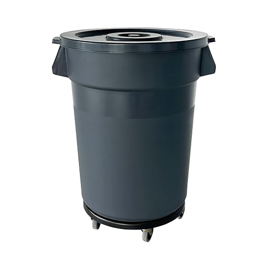 32 Gallon Outdoor Trash Can, Outdoor Trash Can with Lid and Removable Wheels, Rolling Garbage Can, Commercial Garbage Can Suitable for Restaurants, Backyards, and Garages. (1-Pack, 32 Gallon)