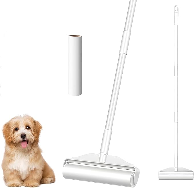 YHPDVI Lint Roller for Pet Hair – 7.5" Extra Wide Sticky Roller with 2 Refills & Long Handle | Heavy Duty Fur Remover for Couch, Carpet, Bed, Clothes | Large-Surface Lint Brush for Dog Cat Hair