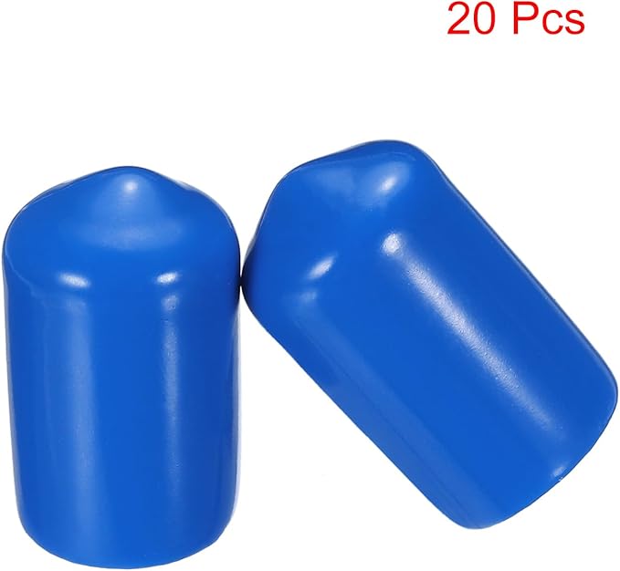 uxcell 20pcs Rubber End Caps 13mm ID Vinyl PVC Round Tube Bolt Cap Cover Screw Thread Protectors Blue