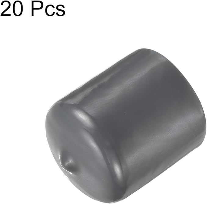 uxcell 20pcs Rubber End Caps 29mm ID Vinyl Round Tube Bolt Cap Cover Thread Protectors Dark Grey