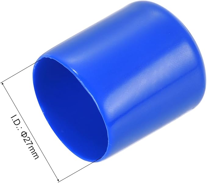 uxcell 20pcs Rubber End Caps 27mm ID Vinyl Round Tube Bolt Cap Cover Screw Thread Protectors Blue