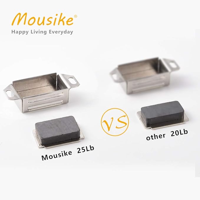Mousike Cabinet Magnets 30lb Stainless Steel Magnetic Door Catch with Strong Magnetic for Kitchen Cupboard Wardrobe Closet Cabinet Door Drawer Latch(2.1"(Silver 20 Pack))