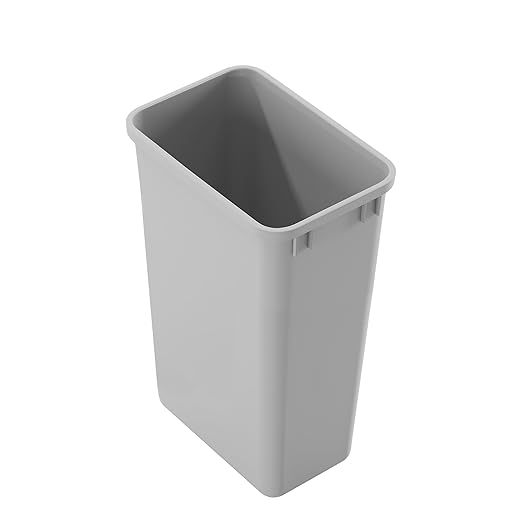Dowell 50L Wastebasket Trash Container, 52.8Qt/13.2Gal, Plastic, Stackable, for Kitchen/Bathroom/Office, Fits Under Sink/Desk (Grey 4000 50 04)