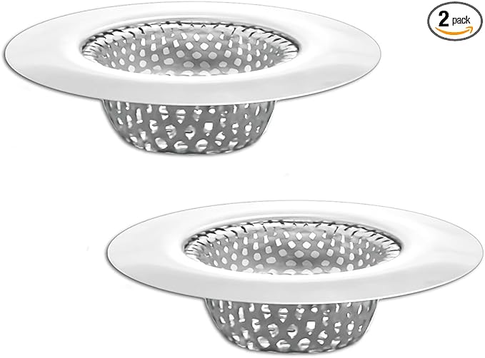 1.25" Small Drain Strainer, Sink Drain Hair Catcher, Bathroom Sink Strainer, 2PCS Drain Mesh Baskets for Laundry, Mop Pool, Utility, Slop, RV Sink, Stainless Steel Drain Filter